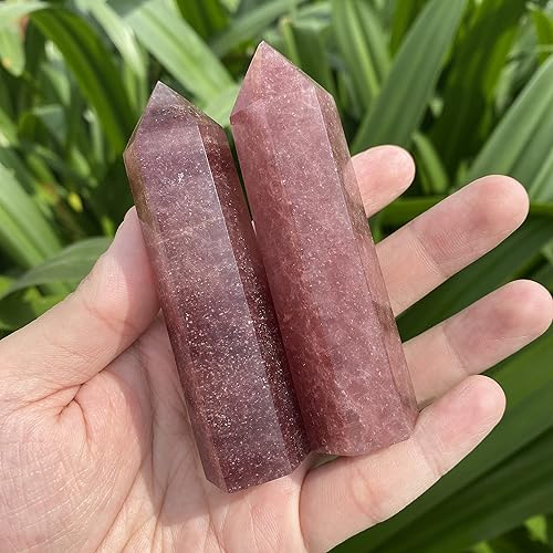 Miniatura 4 de Torre de cuarzo de fresa, cristal de cuarzo, obelisco, chakra, cristal curativo, regalo de meditación para ella