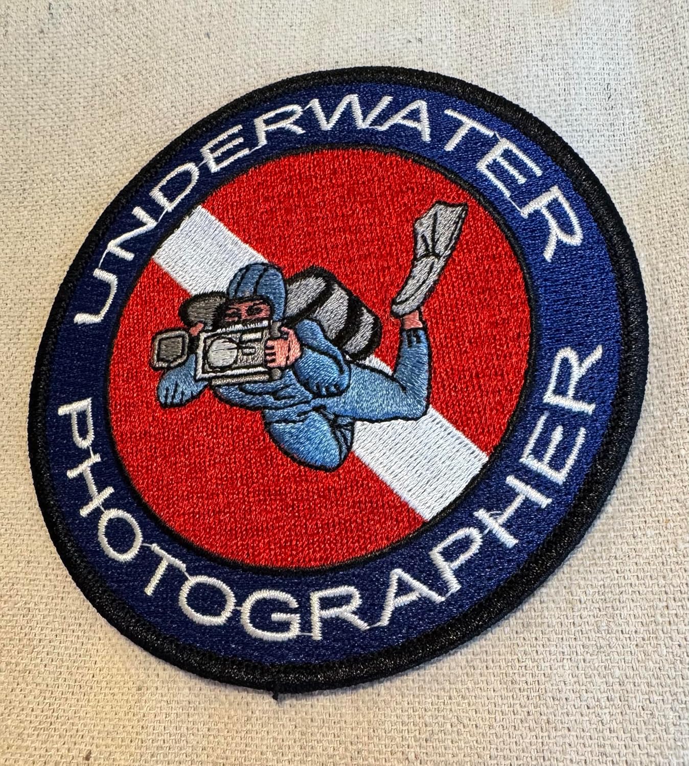 Underwater Photographer Patch Embroidered Iron-On Scuba Diving Photography Emblem Souvenir image 4