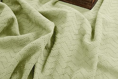 Miniatura 2 de BELIZZI HOME Manta de cama 100% algodón, transpirable, térmica, tamaño Queen, cheurón suave de 90 x 90 pulgadas, perfecta para usar en capas en