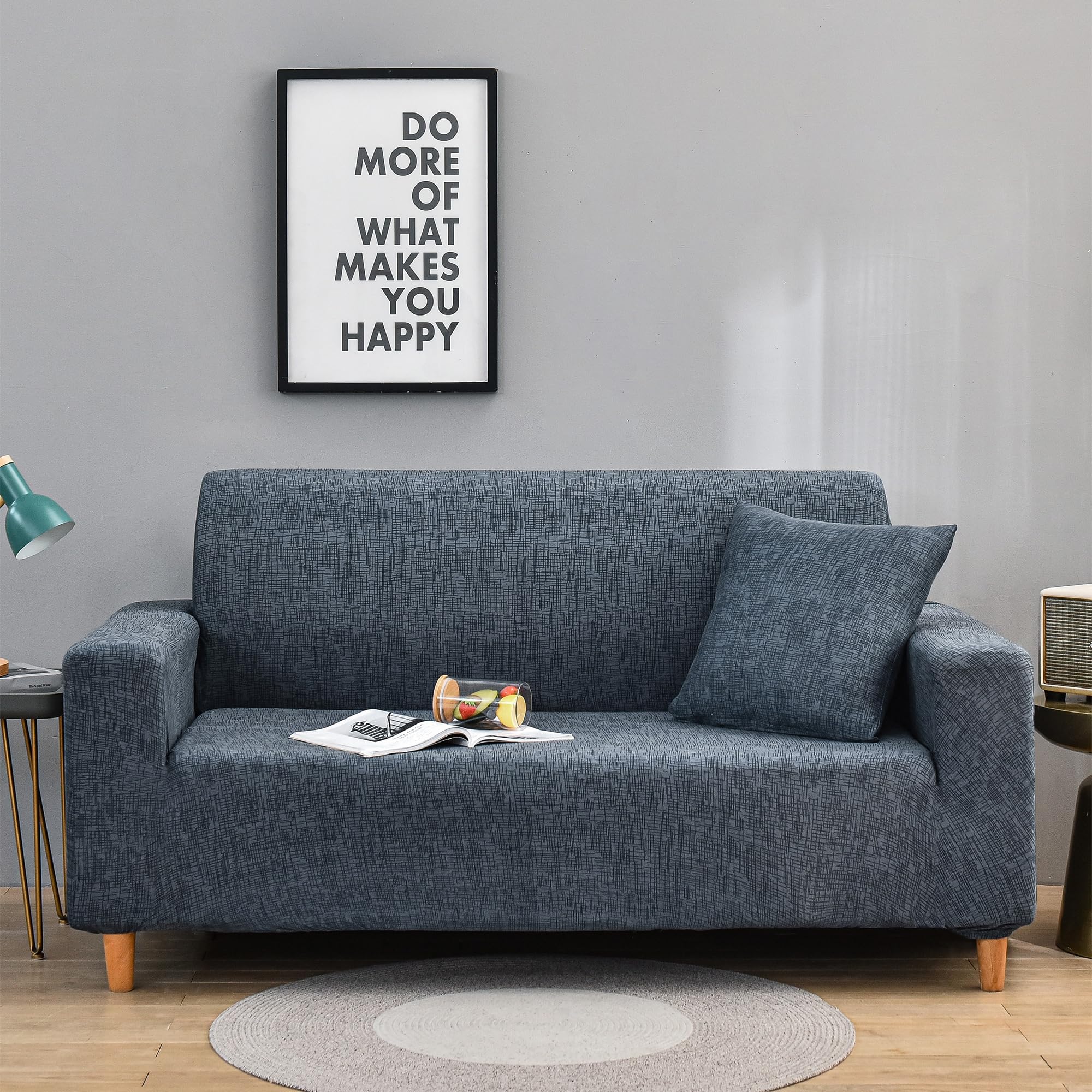 Story@Home Sofa Cover - 2 Seater, Orange & Beige -15
