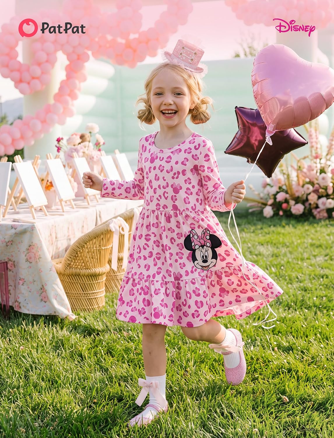 Disney Girls Long Sleeve Dress Tiered Skirt Fall Winter Clothes Outfit 2-9Y