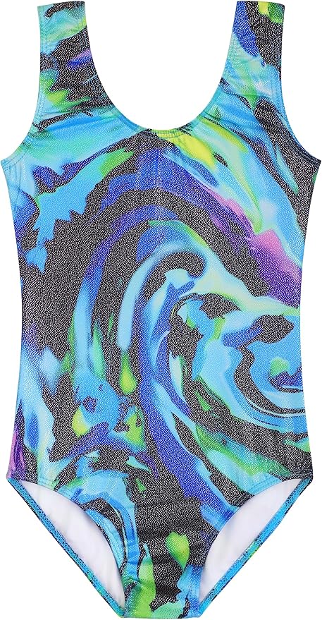 HOZIY Gymnastics Leotards for Girls Toddlers Kids Sleeveless Tumbling Outfits for Dance Print