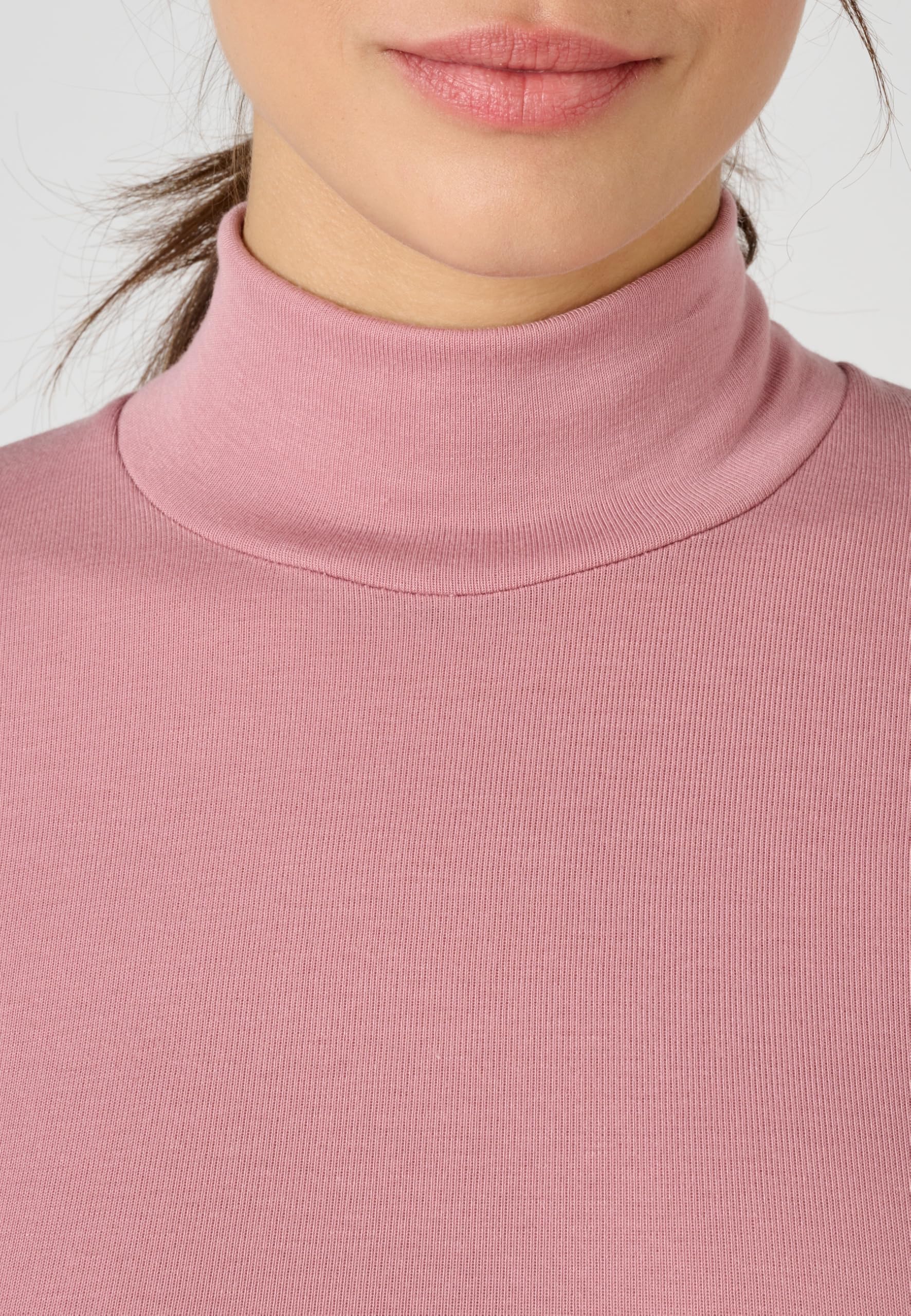 Damart T-Shirt Fine côte, col Montant Intimo Donna
