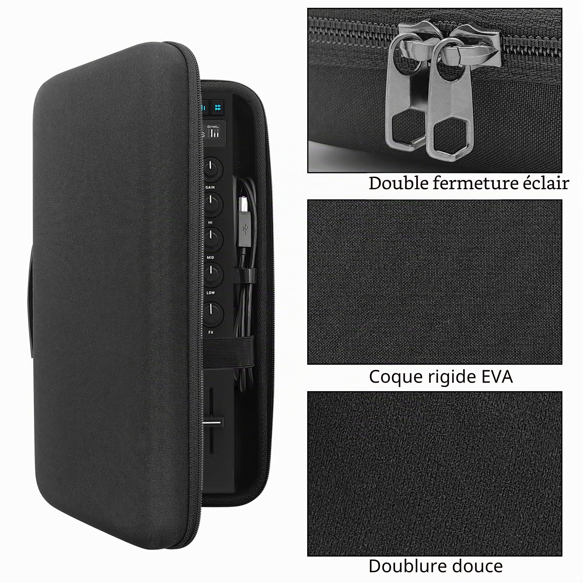 Musiin L'étui Rigide pour contrôleur DJ, Compatible sur Mesure avec Les contrôleurs NI Traktor X1 MK3, F1 et Z1, Offre Une Protection et Un Transport Pratique pour Un Transport sûr et Facile