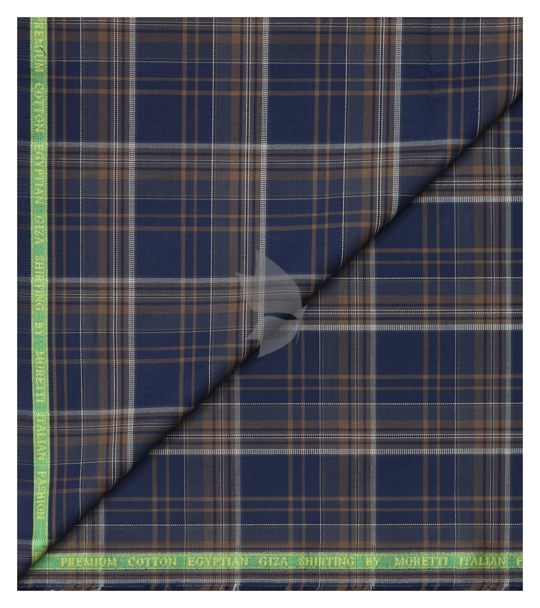 J.Hampstead Moretti Premium Egyptian Collection with 100% Giza Cotton Dark Blue colour Checkered Pattern Unstitched Shirt Fabric of 1.6 mts / VV2805-image-44
