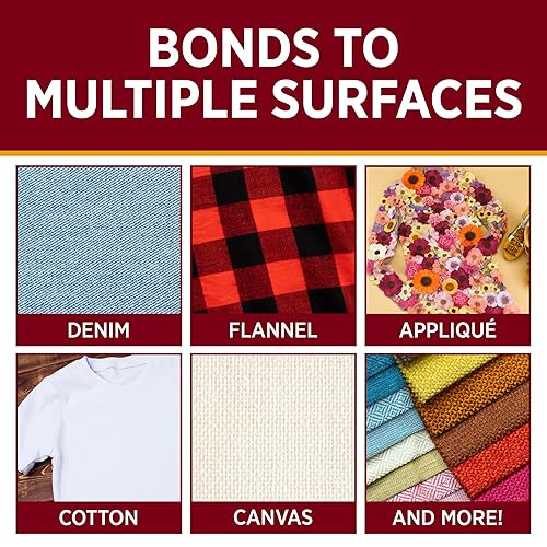 Aleene's Fabric Fusion Glue 4 oz, Nontoxic, Permanent and Washable Adhesive, Dries Flexible, Strong Bond on All Fabrics, Patches, Clothing, Denim, Polyester, Cotton, Felt, Flannel Materials(4 oz (Pack of 3))