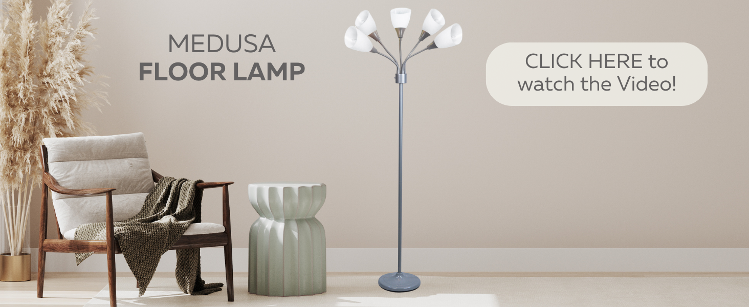 LIGHTACCENTS Medusa 5-Light Floor Lamp – Silver Multi-Head