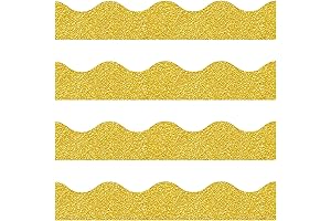 Sparkling Bulletin Board Borders with a Golden Glitter Finish