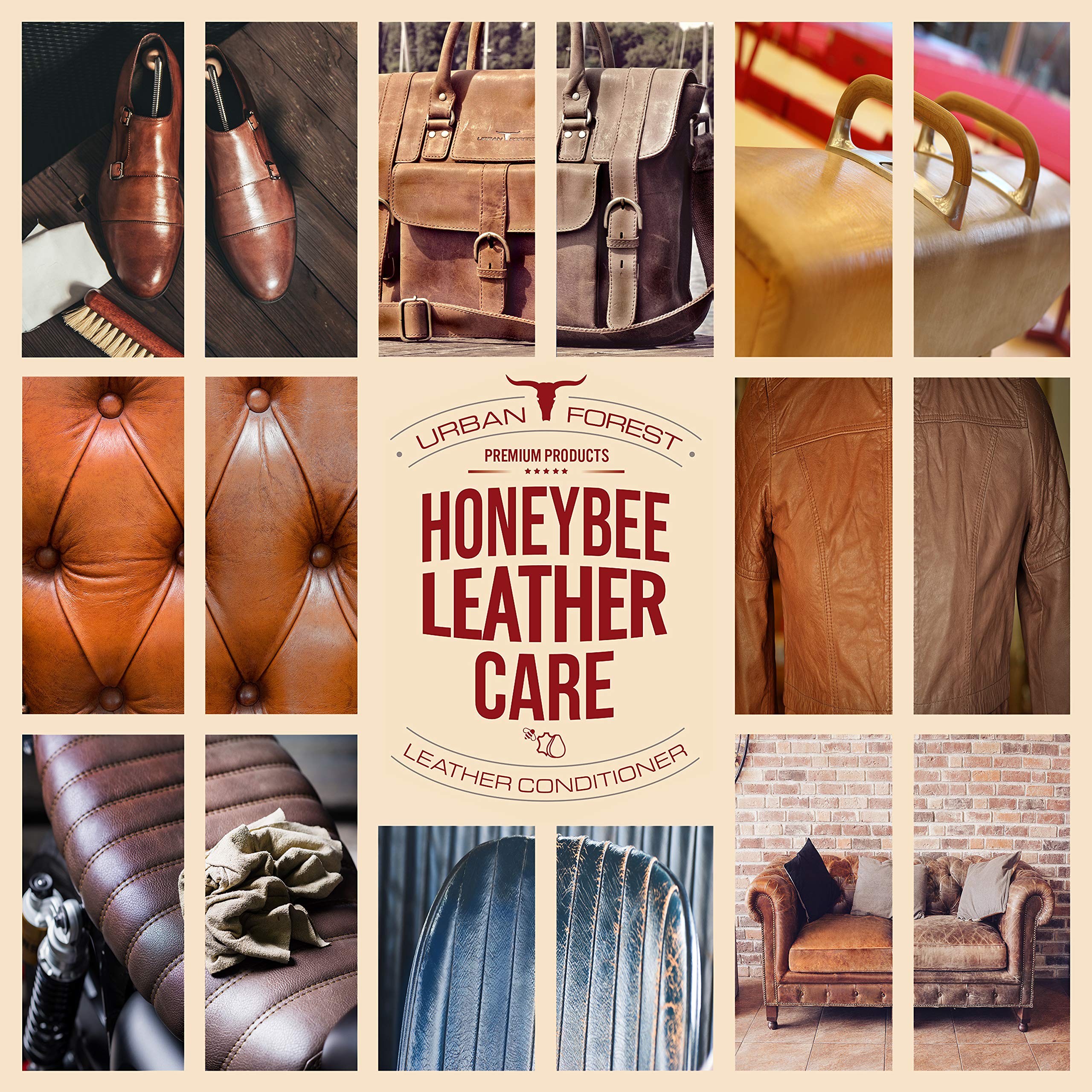 URBAN FOREST Set Cura Pelle - Detergente E Lozione 2x500ml Per Mobili, Auto, Borse, Scarpe In Pelle - Foto 9