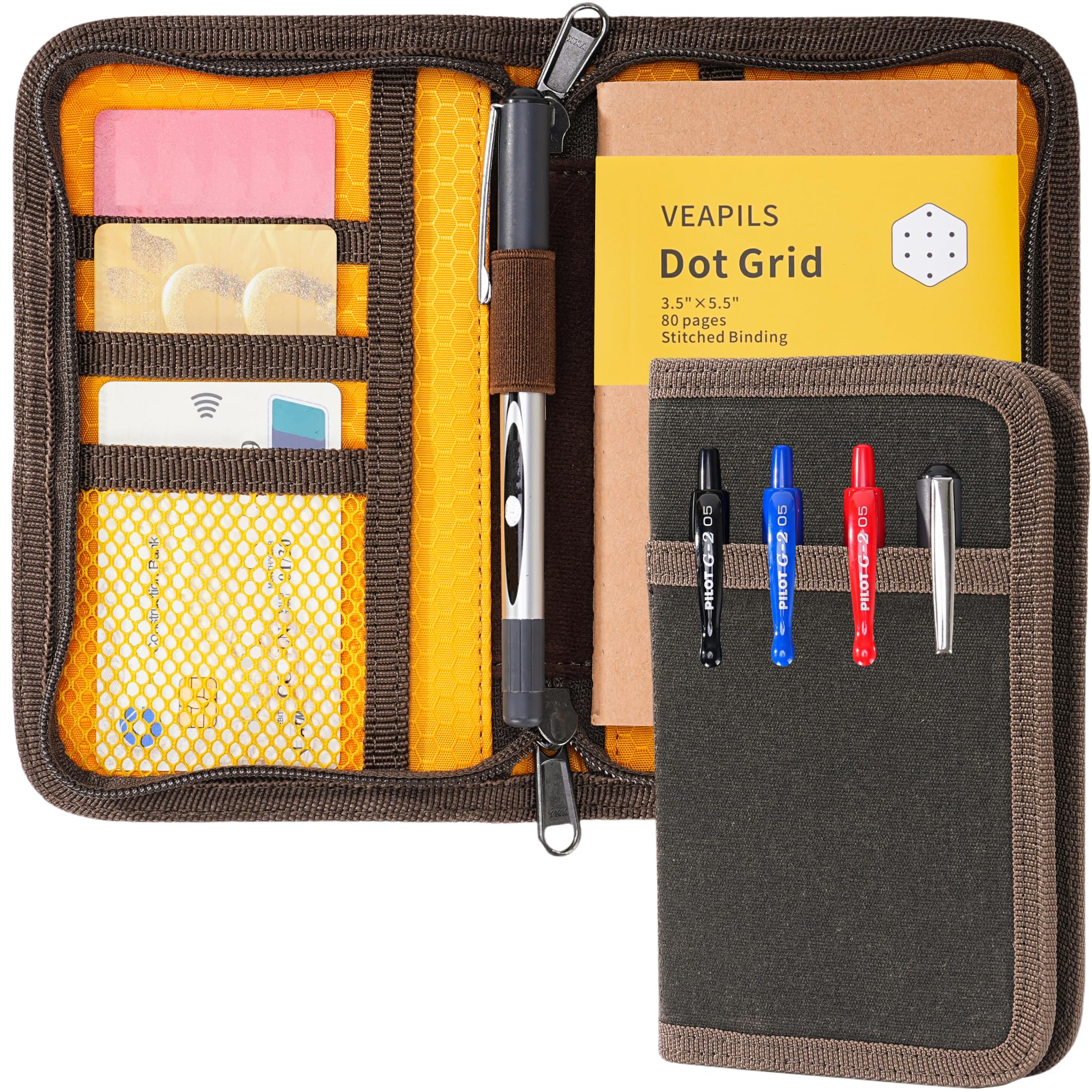 Copertina tascabile per diario con libro di campo, copertina per taccuino tascabile | Moleskine Cahier - Custodia impermeabile per appunti sul campo, 8,9 x 14 cm, con cerniera