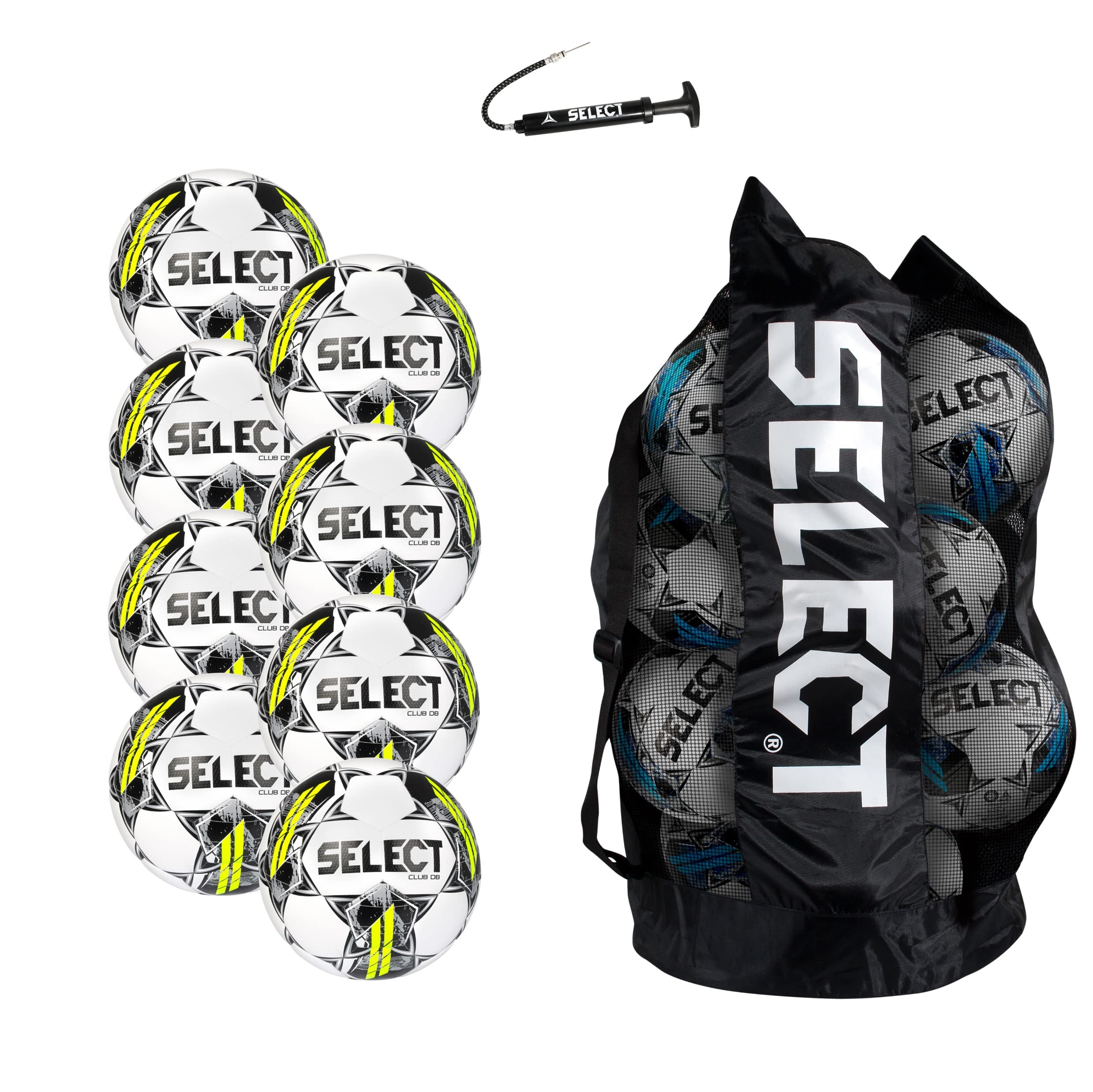 Photo 1 of Select Club DB Soccer Ball White/Black V22 - 8-Ball Pack 5