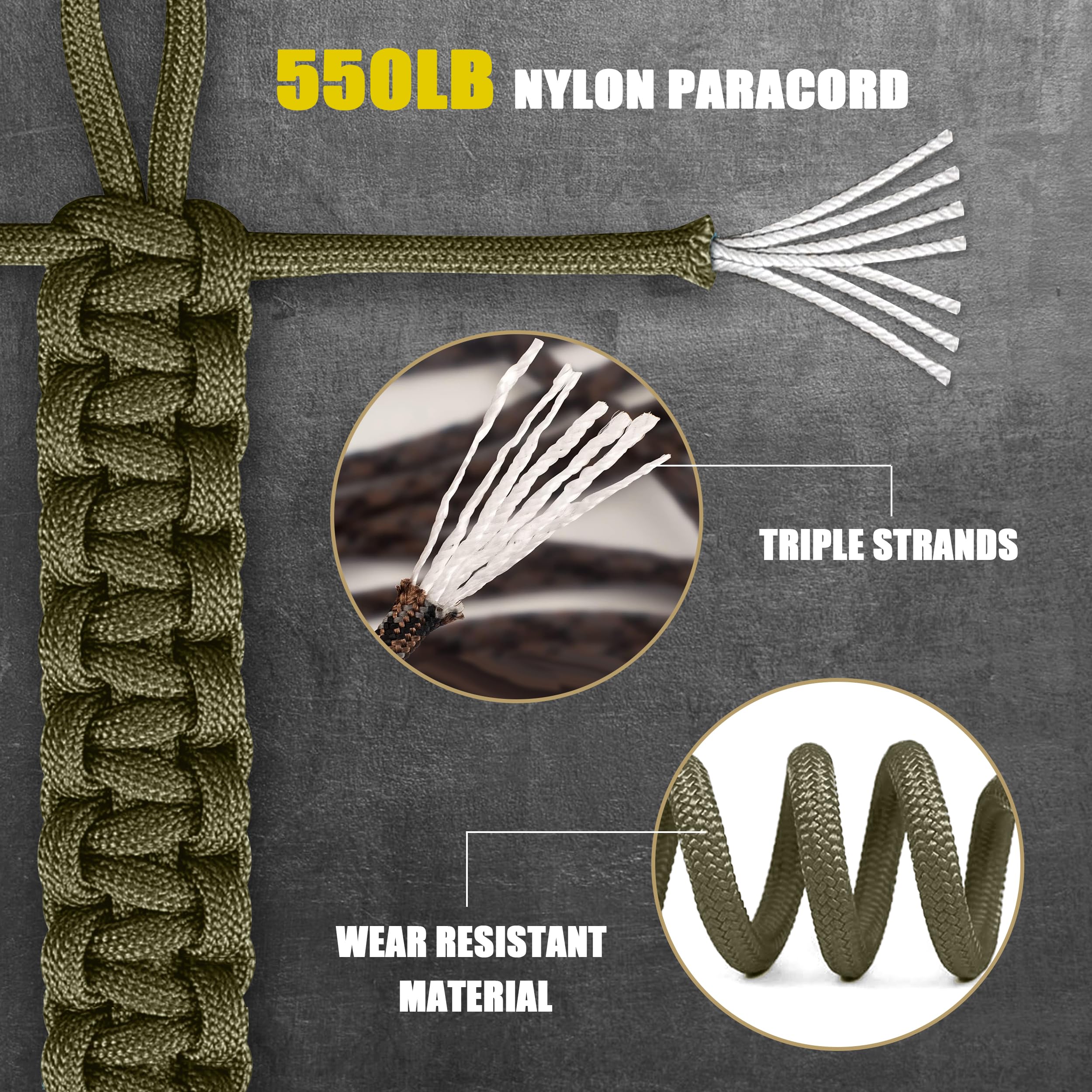 Zestaw Paracord, linka paracord, linka survivalowa typu "zrób to sam", linka spadochronowa, zestaw do rękodzieła z 10 klamrami odblokowującymi, 2 karabińczykami, 2 kółkami na klucze