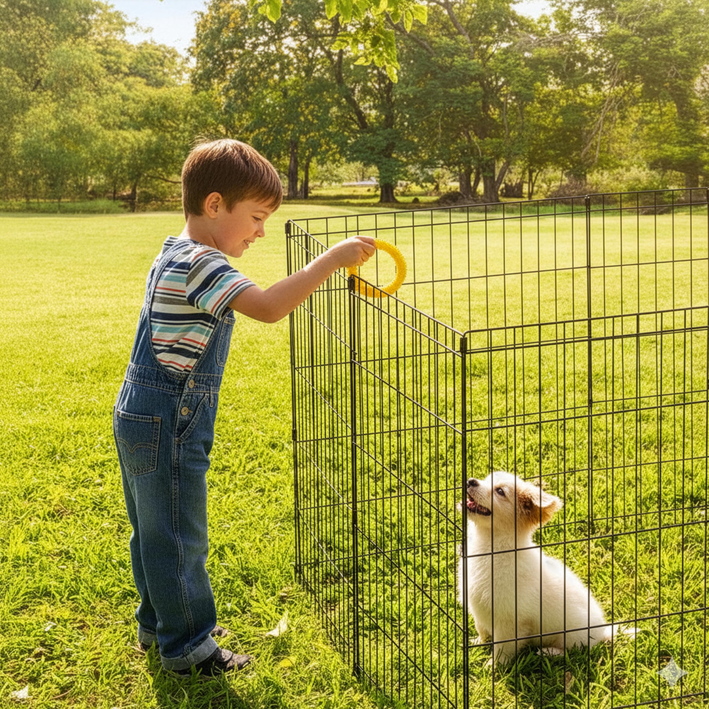 Petmaker Corralito Plegable de Metal con 8 Paneles de 24 x 30 Pulgadas, Interior y Exterior con Puerta para Perros, Gatos o Animales pequeños
