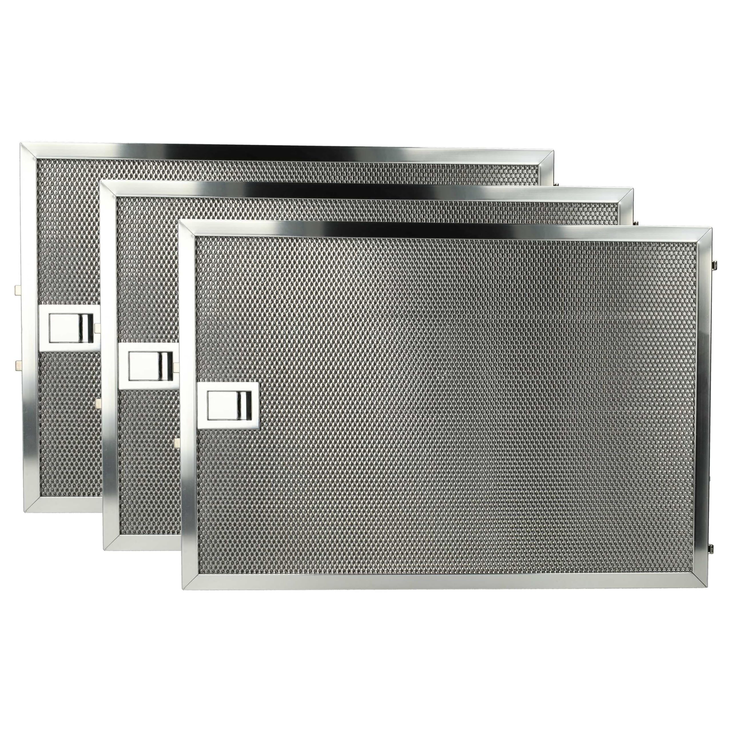 vhbw 3 x filtr metalowy filtr przeciwtłuszczowy kompatybilny z Miele DA5294W (2006-2013) okap kuchenny – 36,8 x 25,4 x 0,9 cm, stal nierdzewna