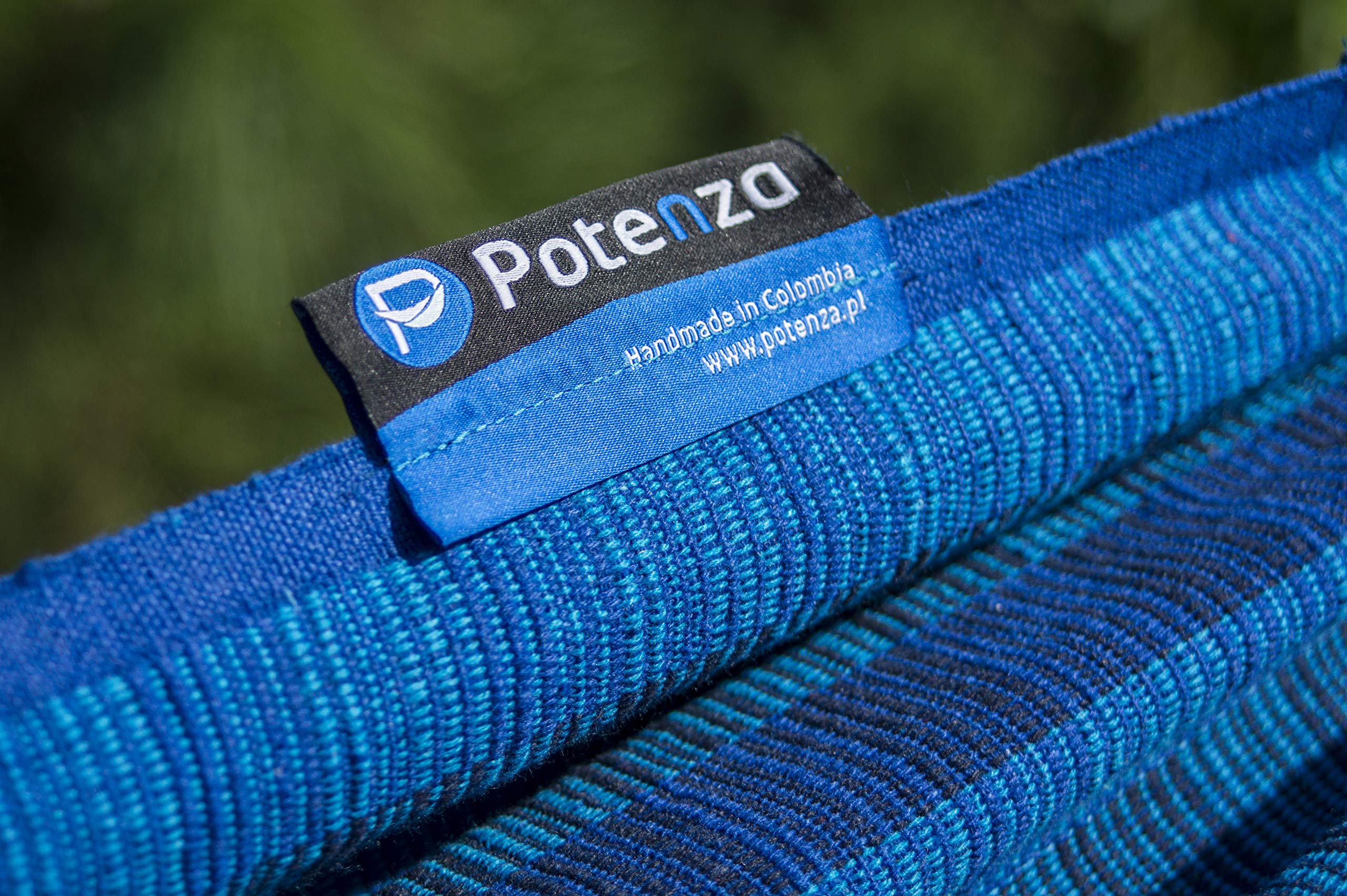 Potenza Hamac Colombien avec Support en Acier Grande | pour 2 Personnes | Hamac 230x160 | Charge Maximale jusqu'à 220 kg (Bleu)