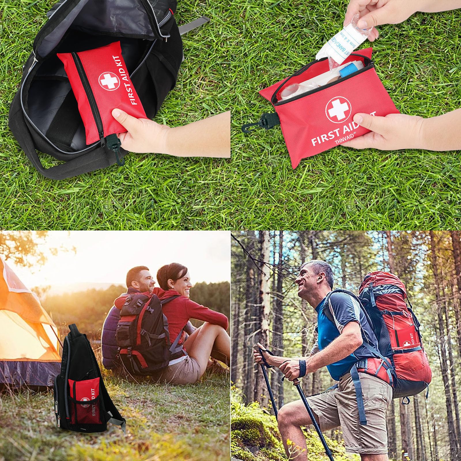 Mini botiquín de primeros auxilios – Kit de primeros auxilios pequeño de 147 piezas, con hebilla giratoria, ideal para coches, escuelas, deportes, hogares, viajes, camping, senderismo