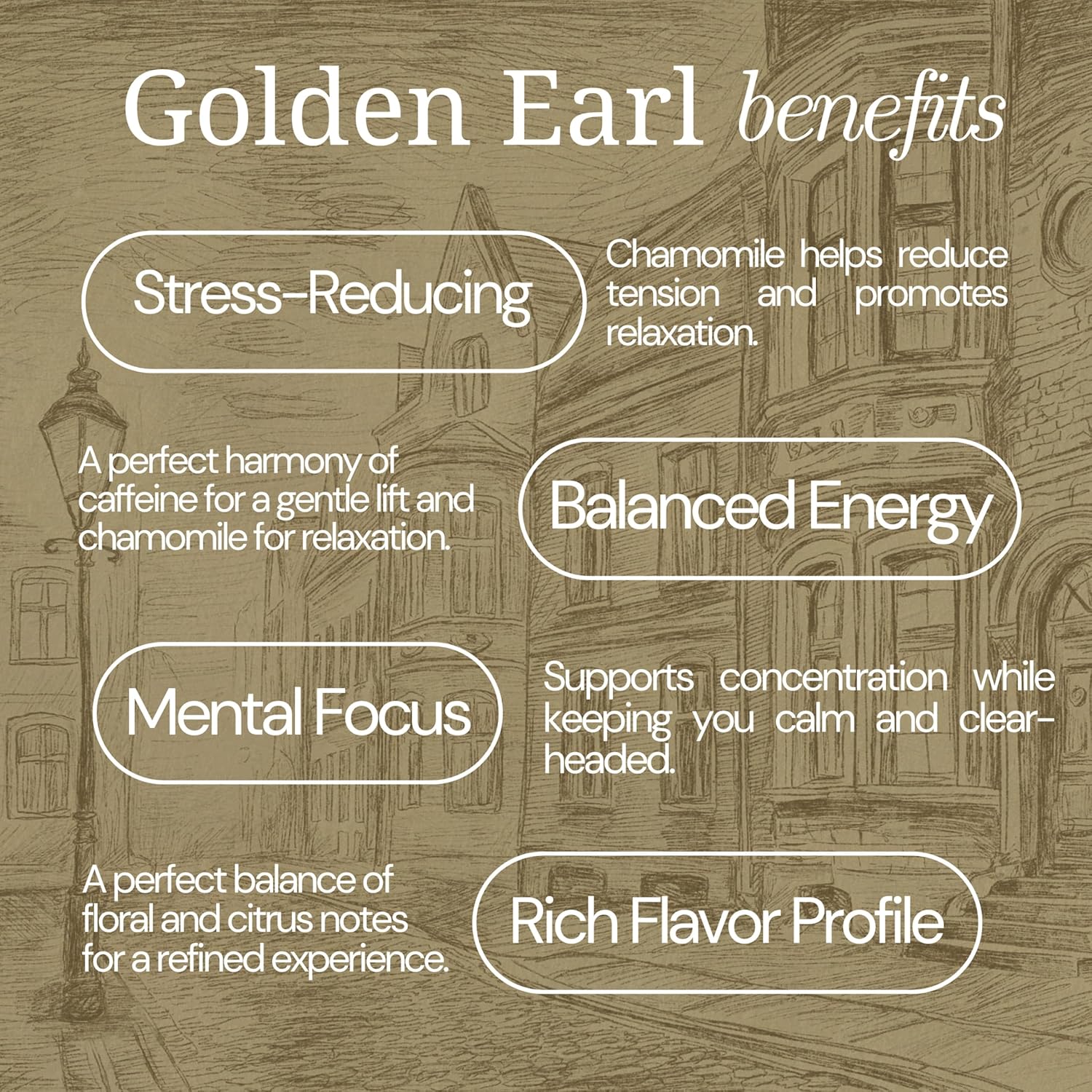Golden Earl Herbal Tea by Mindful Moon – Earl Grey Blend with Chamomile & Natural Citrus Flavor – Caffeinated, Loose Leaf Tea (Large)