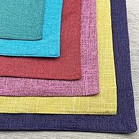 Vista 5 de Weabetfu Cloth Placemats Set of 6 Heat Resistant Dining Table Placemmats Cotton Linen Machine Washable Kitchen Table Mats Wrinkle Free Thick Fabric