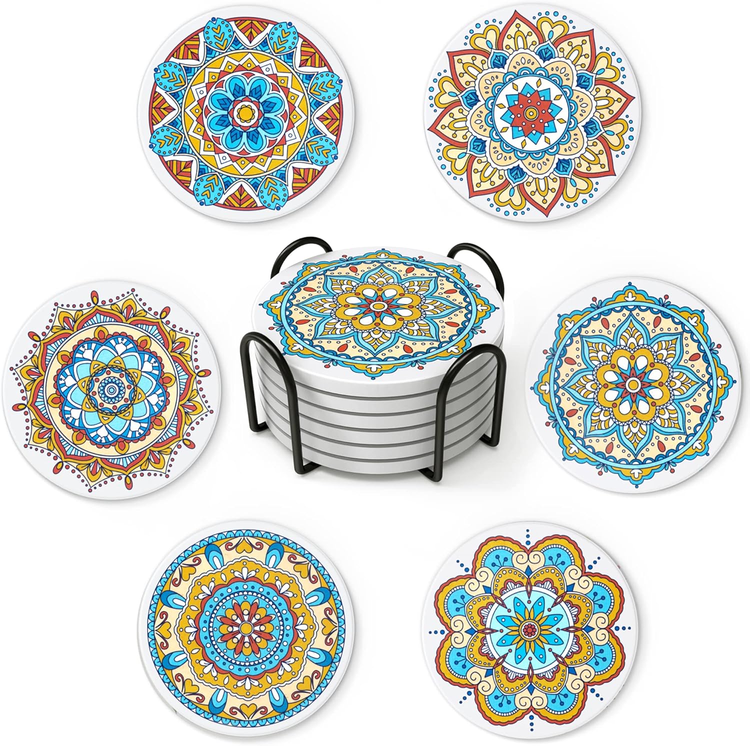 STARUBY Coasters Coasters for Drinks Absorbent Ceramic Coasters for