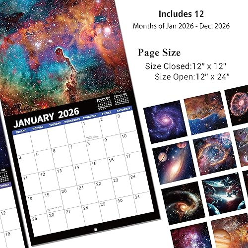 Miniatura 5 de Calendario de pared 2026, calendario 2026, calendario mensual de pared de 12 meses 2025-2026, enero 2026 - diciembre 2026, 12 x 24 pulgadas