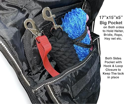Miniatura 4 de Majestic Ally Nylon reflectante Western Saddle Carry Bag con bolsillos grandes- Negro