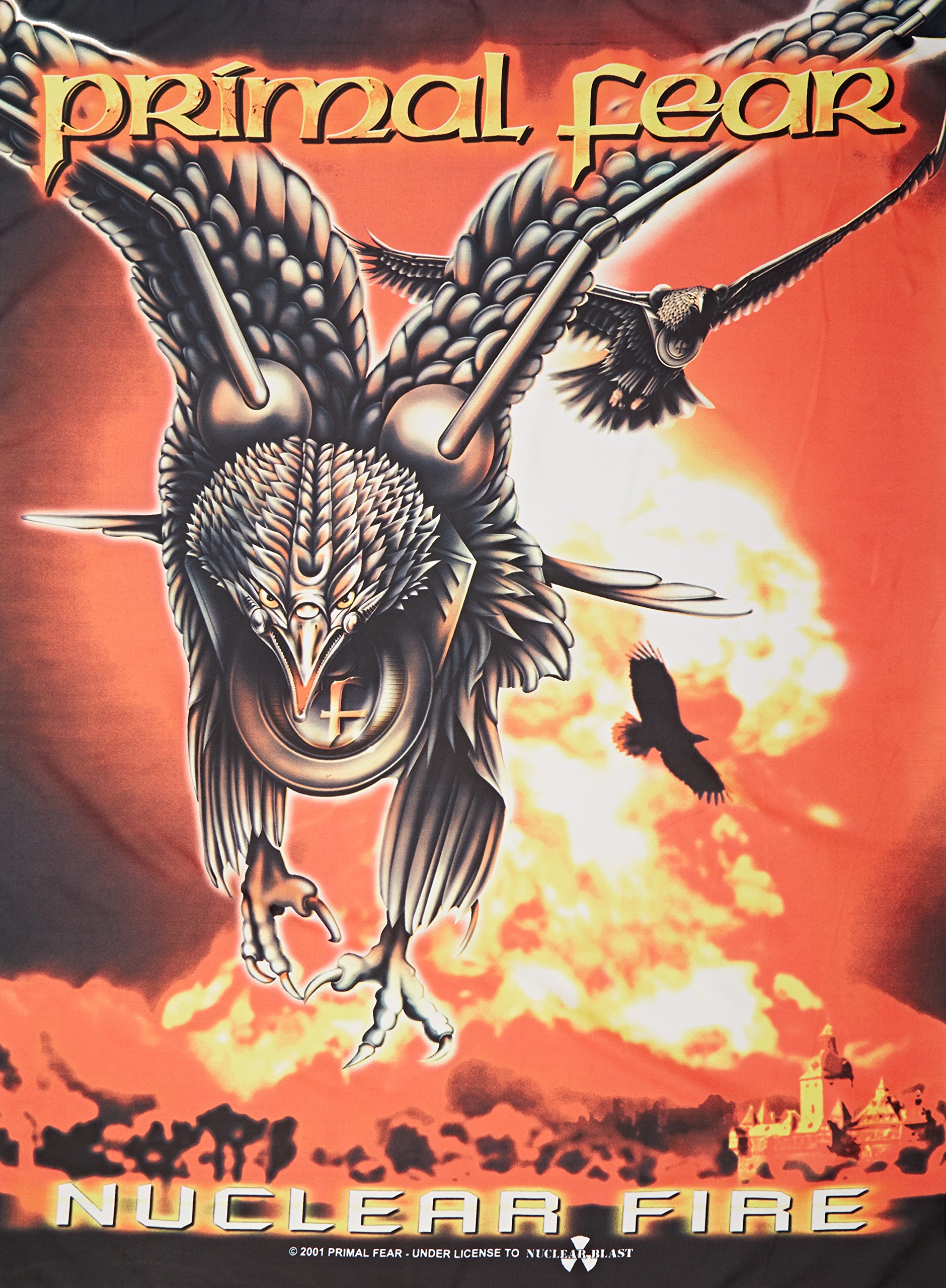 Heart Rock Flaga Original Primal Fear Nuclear Fire, tkanina, wielokolorowa, 110 x 75 x 0,1 cm