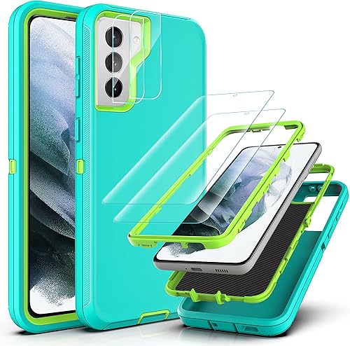YmhxcY Funda para Galaxy S21 Plus con película de TPU flexible autorreparable (paquete de 2) y película protectora de pantalla para lente de cámara