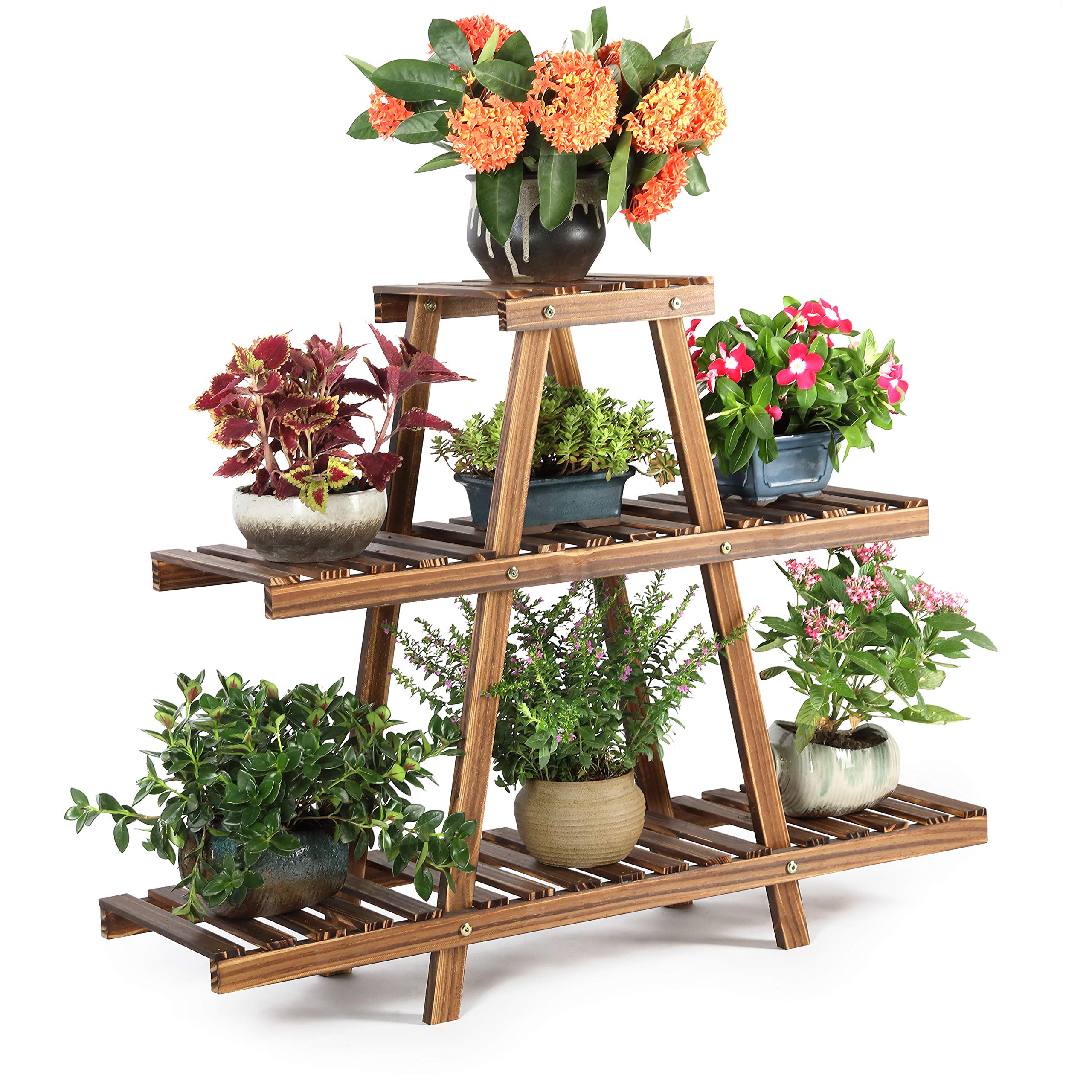 Buy 3 Tier Wood Stand Holder Indoor Outdoor Flower Rack Display Storage