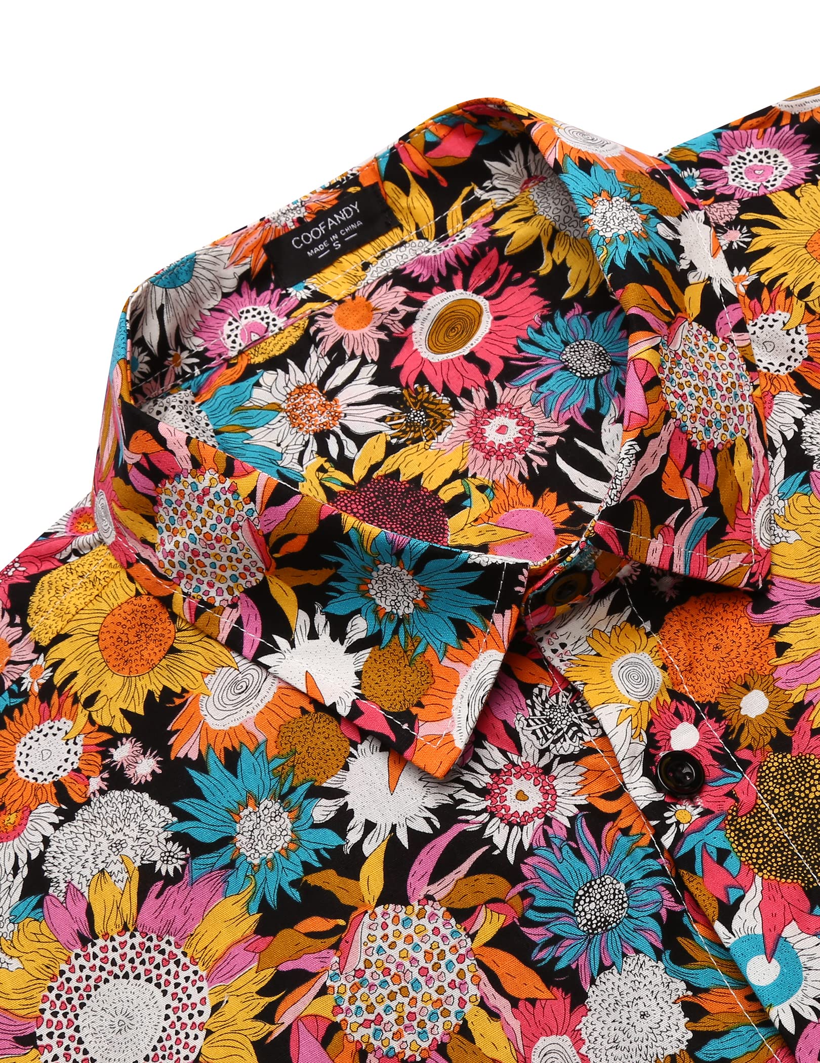 COOFANDY Camisas Hawaianas Hombre 100% Algodón, Camisas Verano Manga Corta Botonadas, Tops Tropicales Playa Corte Regular