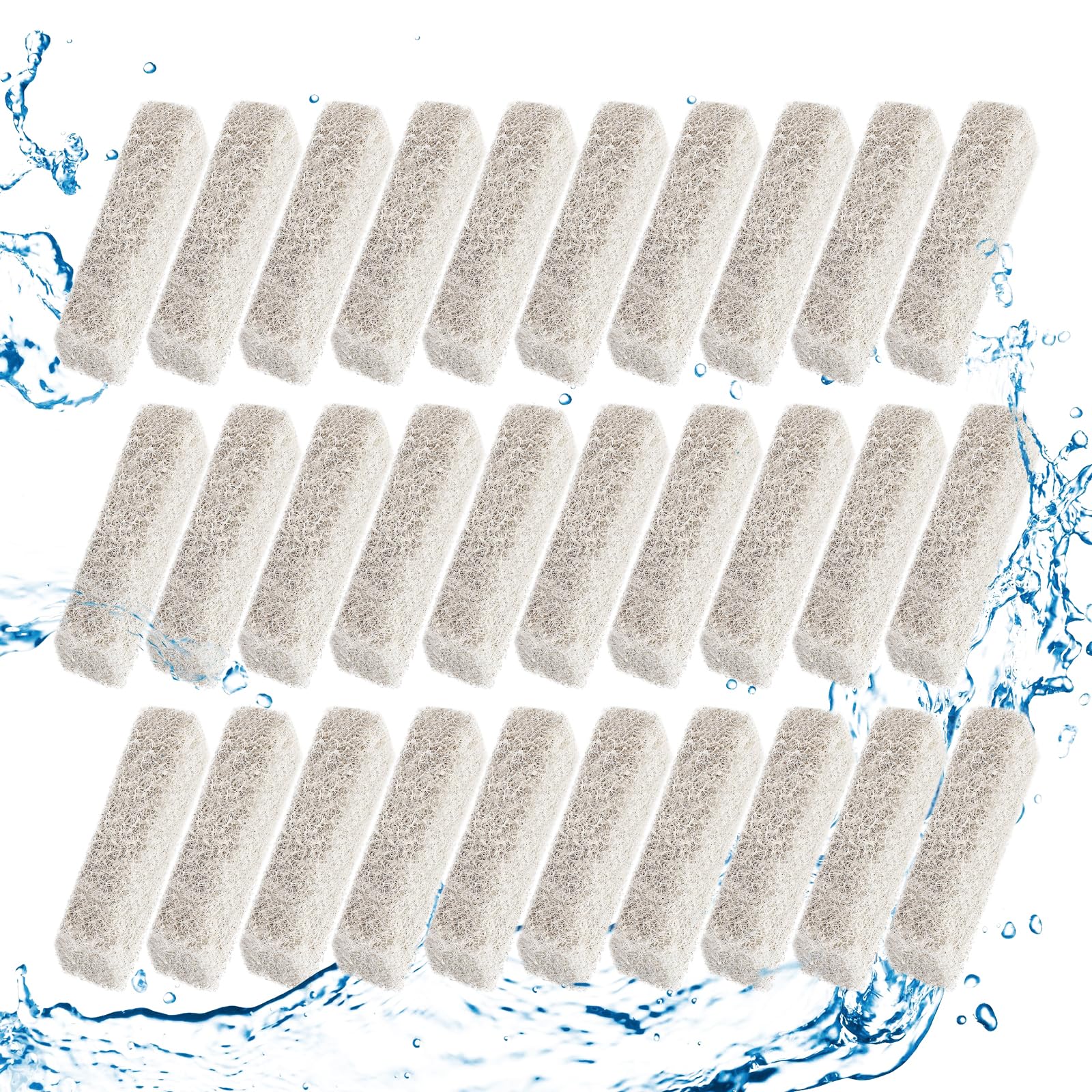 Iffitya 30 Count Ammonia Reducer Filter Pads for Aqueon - Replacement Filter Cartridges Small for Aqueon QuietFlow LED PRO Model 10