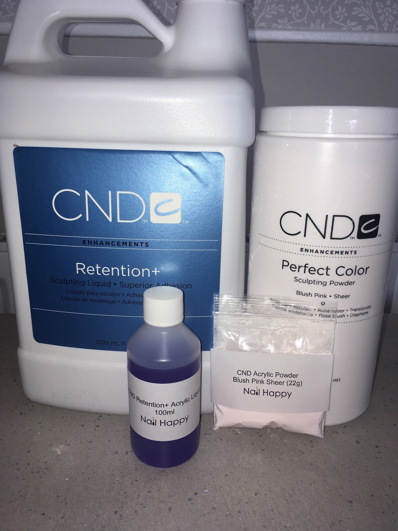 CND Retention+ Acrylic Liquid (100ml) & Blush Pink Sheer Acrylic Powder (22g)