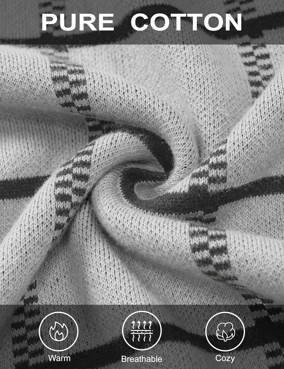 MAGCOMSEN Men's Crewneck Sweaters Cotton Lightweight Plaid Pullover Sweater Warm Casual Fall Winter Sweatshirts - Image 6