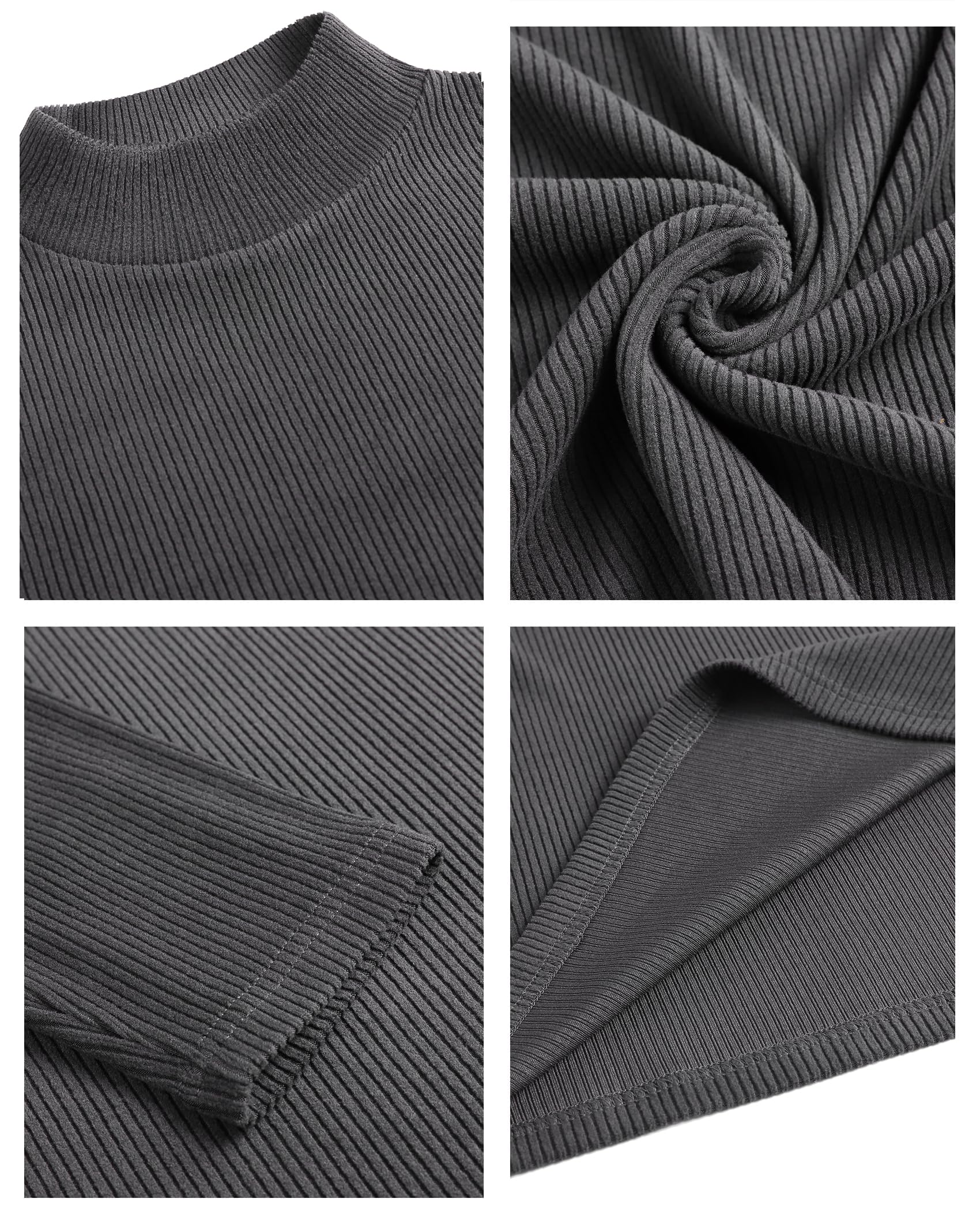 COOFANDY Maglia a Maniche Lunghe da Uomo Collo Alto a metà Dolcevita Sottocamicia Collo Alto Termica Casual Pullover Slim Fit Top Solidi Shirts