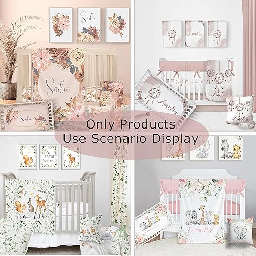 Miniatura 5 de LVYZIHO Juego de sábanas para cuna de bebé, juego de sábanas personalizadas para cuna con nombre, sábanas de colchón de flores para cuna para bebés