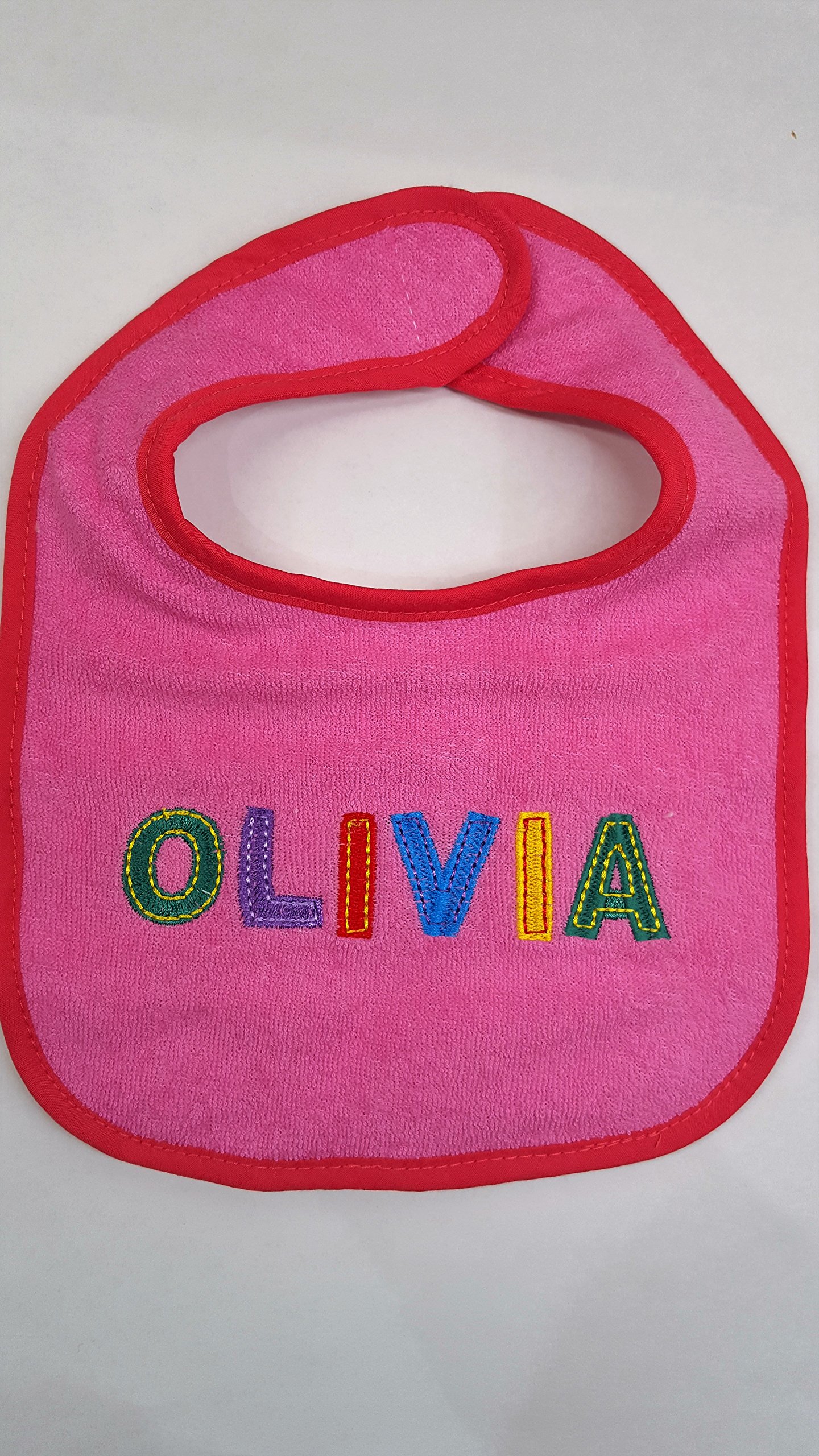 "Olivia" named baby bib