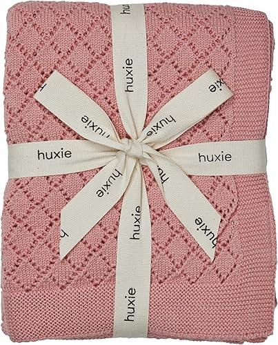 Huxie Dinamarca - Mantas de punto para bebé, suaves y acogedoras, 100% algodón orgánico, para niños y niñas, ideal para cochecito y cuna, 30 x 40