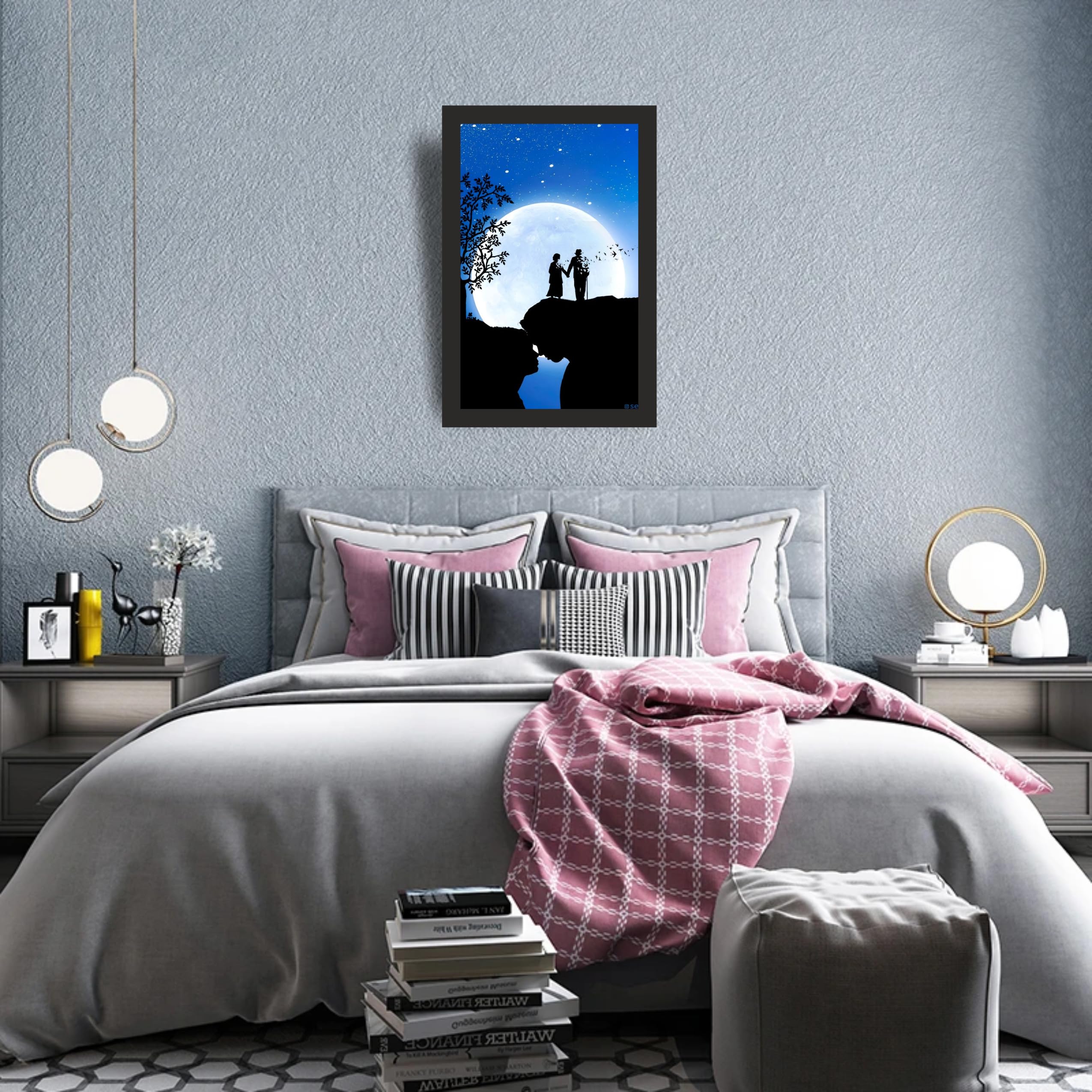 Moonlight Couple Wall Art Frame 12x18 Inch – view 3