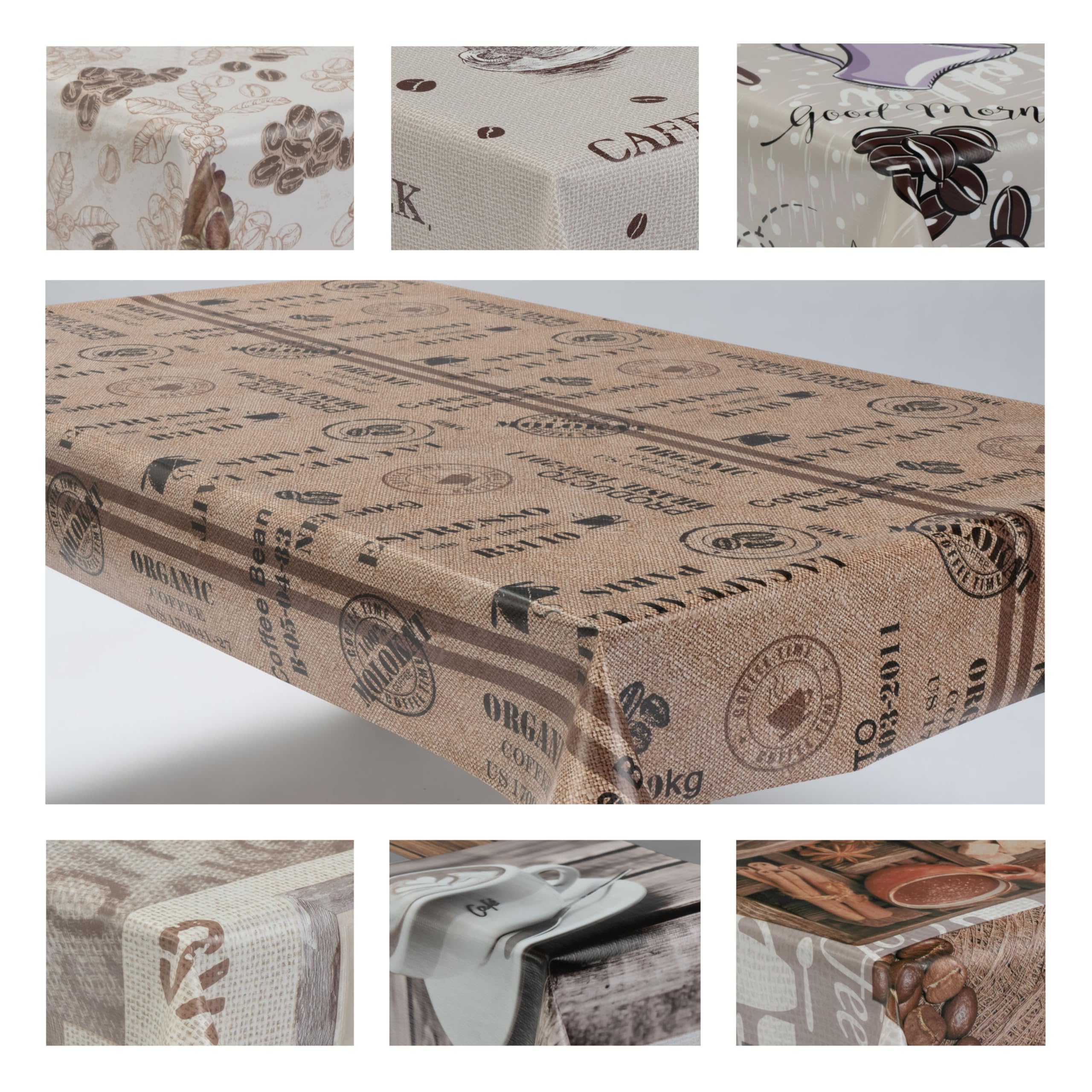 laro Wachstuchtischdecke Kaffee Zeit Eckig