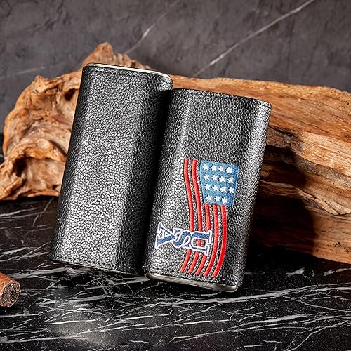 Miniatura 7 de Kit de humidor de viaje para cigarros, accesorios de cuero para cigarros con funda forrada de cedro para una frescura óptima, juego de regalo para