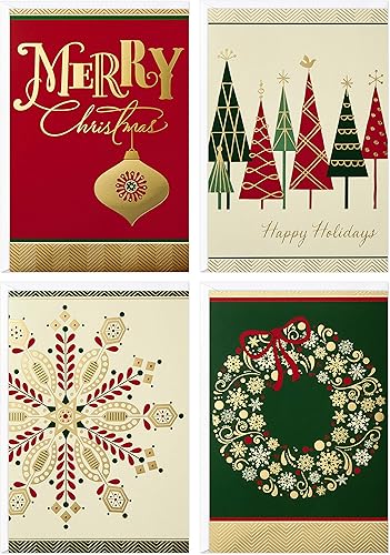 Miniatura 5 de Hallmark Surtido de tarjetas de Navidad, 24 tarjetas con sobres, iconos elegantes