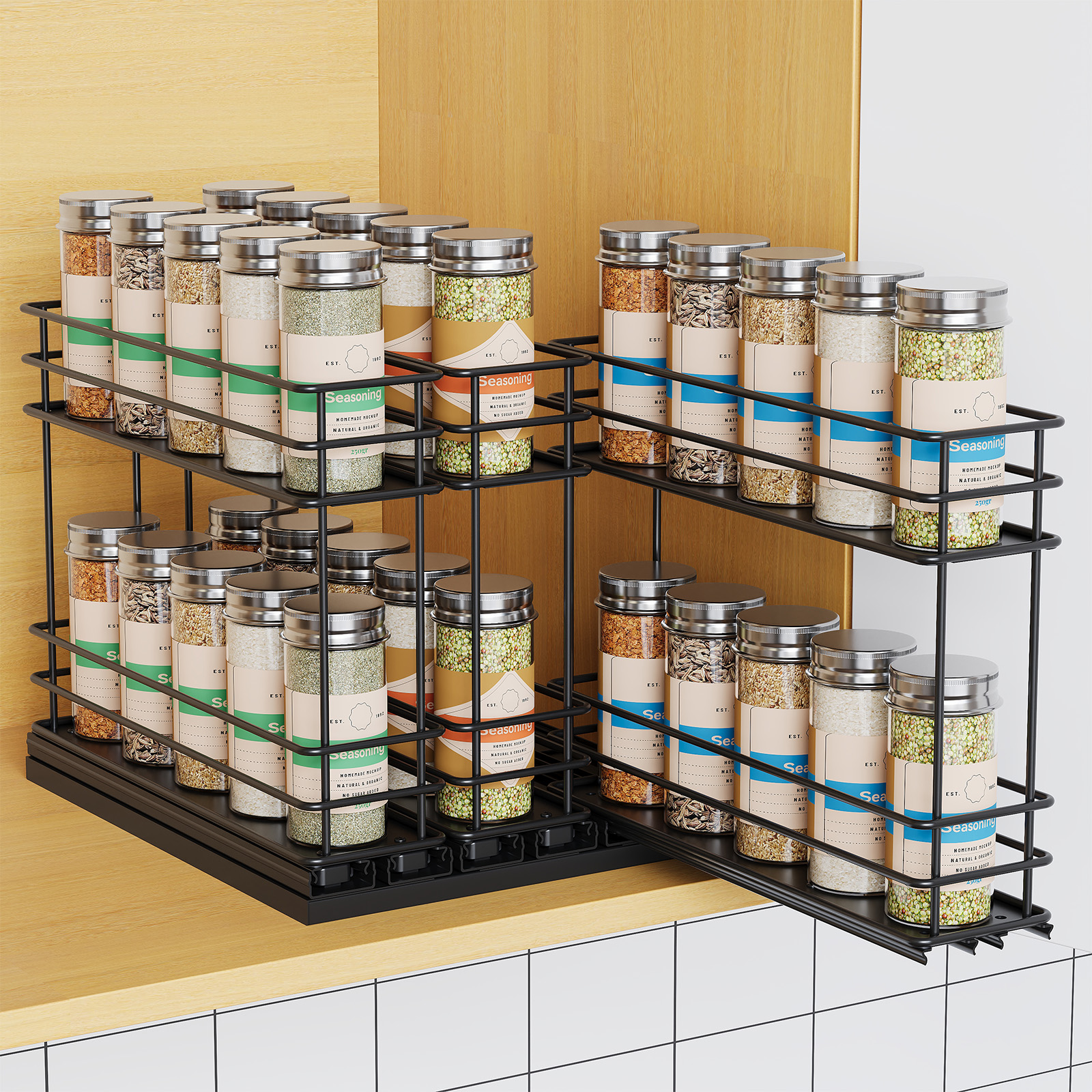 Amazon.com: Mystozer Pull Out Spice Rack Organizer for Cabinet