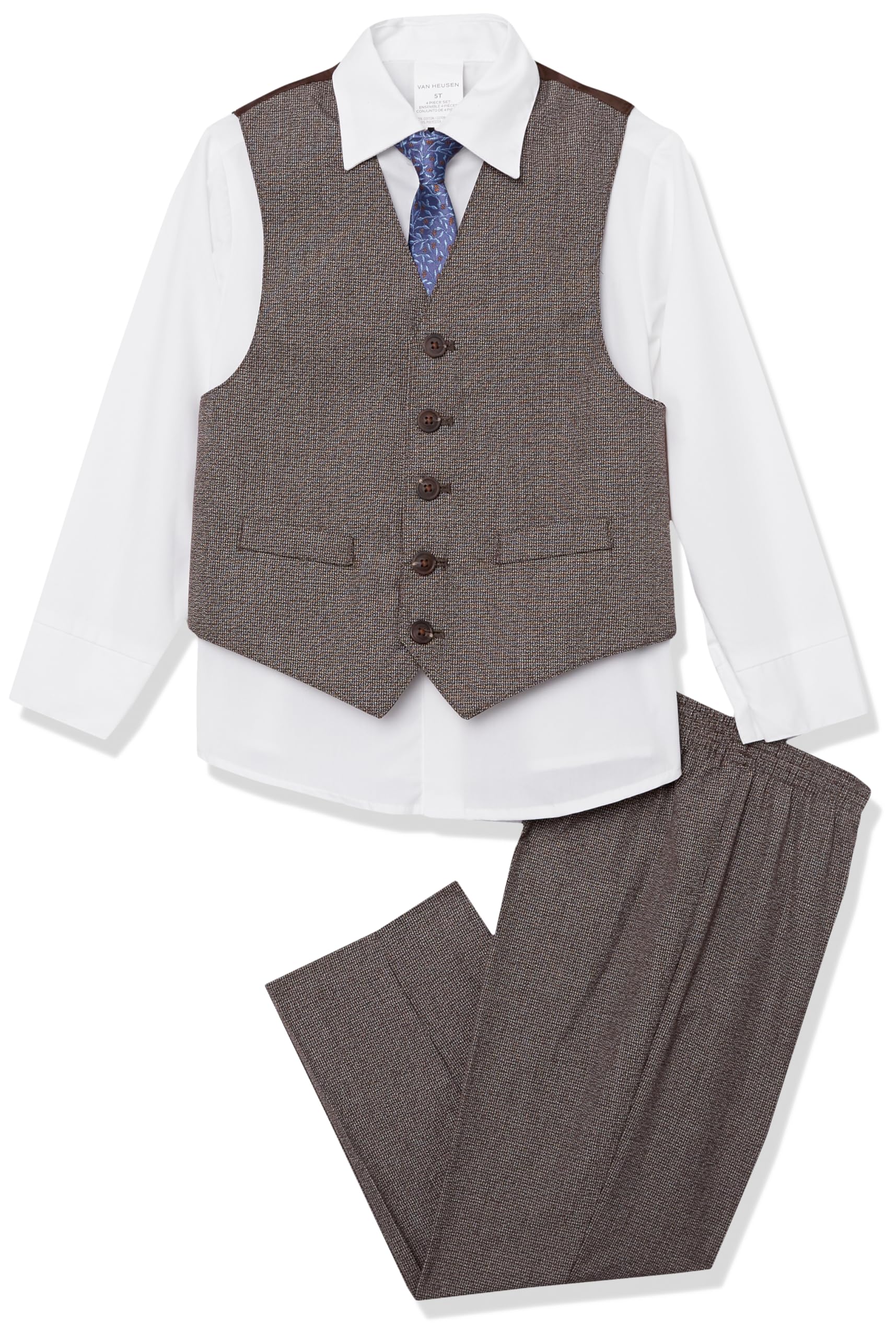 Buy Van Heusen Boys' 4Piece Formal Suit Set, Vest, Pants, Collared