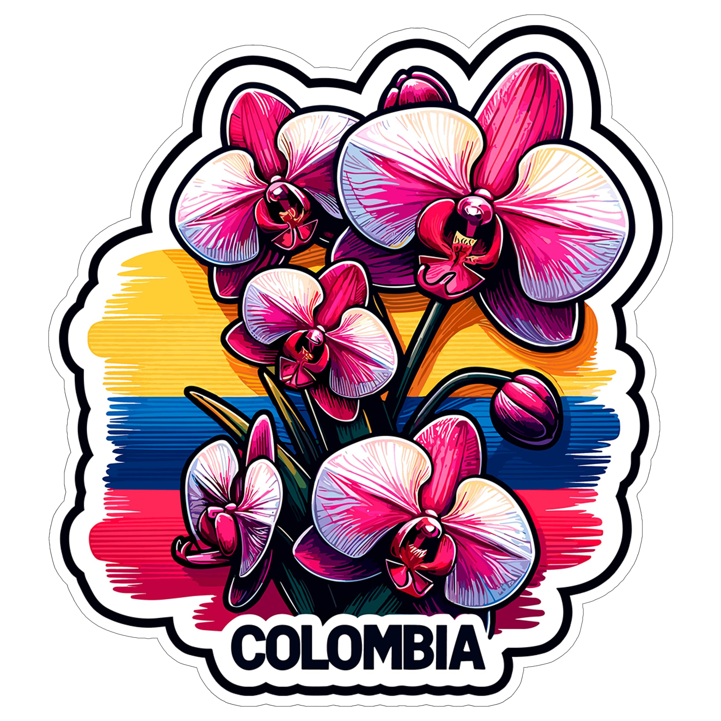 Colombia Sticker 4 Inch City Travel Souvenir Destination - Waterproof Vinyl Decal for Laptop Water Bottle Car Tumbler - Durable Aesthetic Long-Lasting