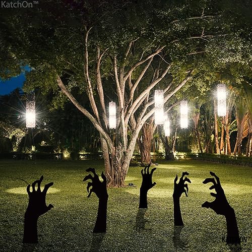 Miniatura 6 de KatchOn, Letreros aterradores de mano con estacas  Grandes, 16 pulgadas  Letreros de patio de Halloween para decoraciones de Halloween al aire libre