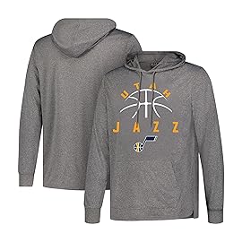 Ultra Game Men\'s NBA Official Super Soft Lightweight Hoodie Sweatshirt, Utah Jazz, Heather Charcoal , Small