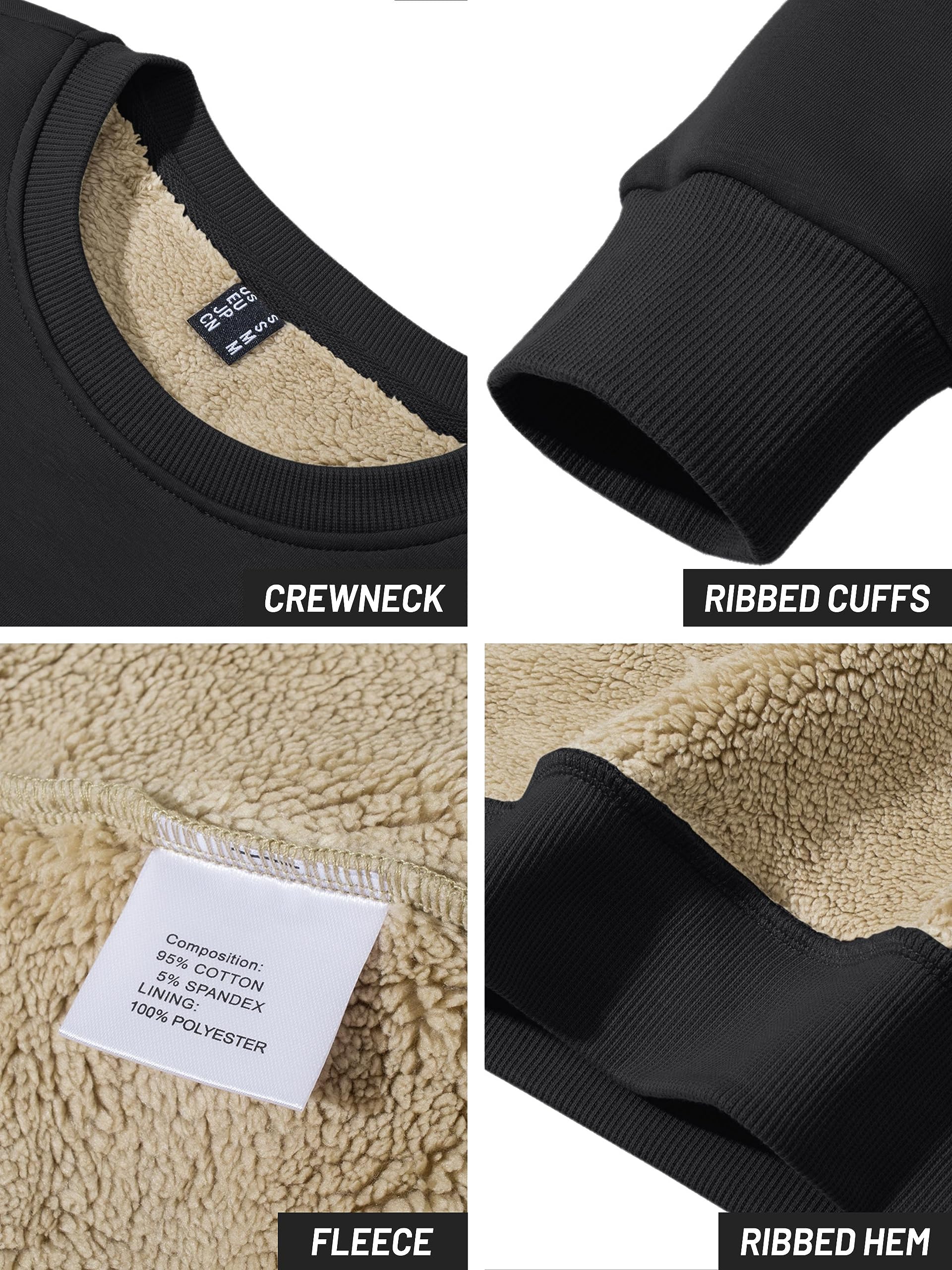TACVASEN Suéter para Mujer Suéter de Algodón Camiseta de Manga Larga Sin Capucha Sudadera Básico de Invierno Sudadera de Lana Cálido Top Casual Blusa