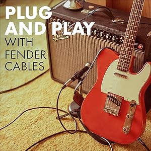 Fender Professional Series Instrument Cable, Guitar Cable, Guitar Accessories, Straight/Angle, Black, 10ft