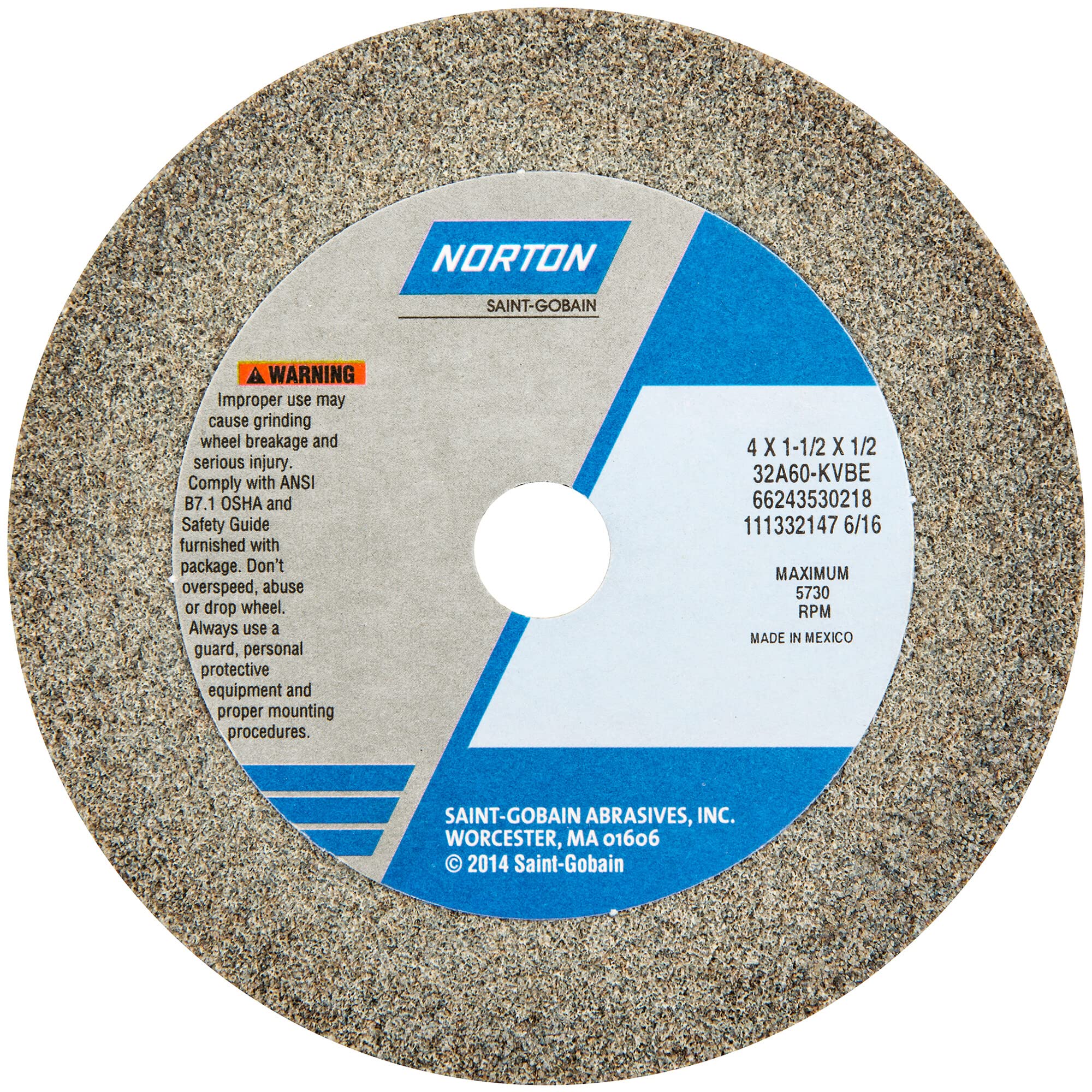 Straight Cup Wheel, 4 Diax1.5 Tx1/2AH, PK5