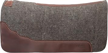 Weaver Equine 31 x 32 Premium Contoured Pure Wool Felt Horse Saddle Pad, Shock Absorbing Western Saddle Pad for Protection, Equine Supplies, Gray