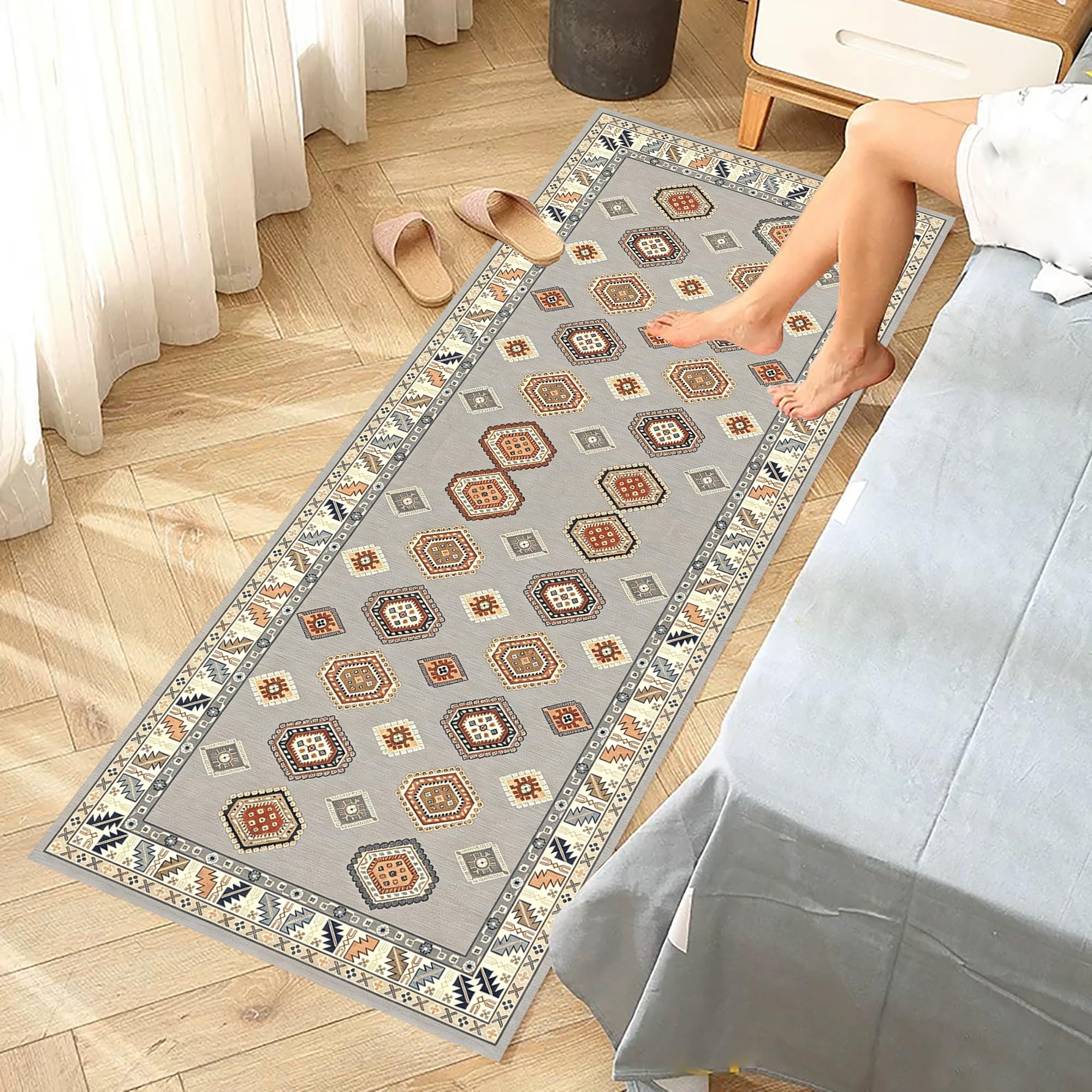 Długi chodnik do korytarza, antypoślizgowy, 70 x 400 cm, chodnik kuchenny do kuchni, nadaje się do prania, dywan na korytarz, dywan zatrzymujący brud, do wejścia, salonu, sypialni